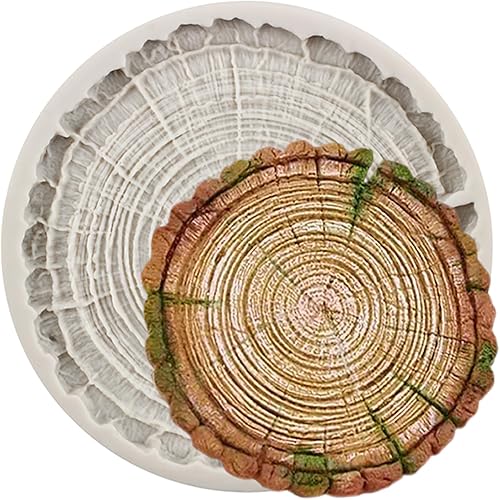 MINFEIDMS Molde de silicona para pastel de tocón de árbol, moldes de silicona para corteza de madera para decoración de pasteles, decoración de