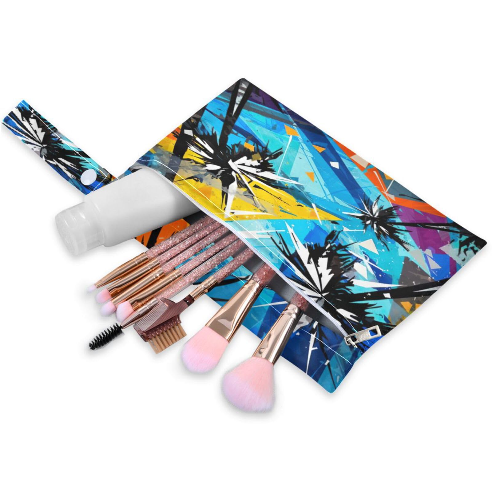 ATTX Tropical Palm Trees Wet Dry Bags 2-Pack - Reusable Cloth Diaper Storage for Travel, Beach & Gym | Multi-Use Waterproof Bags for Swimsuits, Baby Clothes, Sports Gear#575