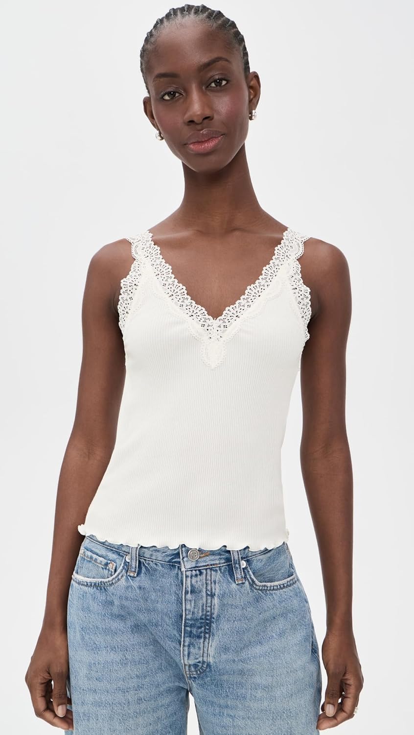 Madewell Women's Lace-Trim Ribbed Tank Top - Image 2