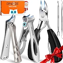 Nail Clippers Men Toenail Clippers Set Professional Large for Elderly Thick Nails with Wide Opening, Nail Clippers for Ingrown Toenails with Improved Angled Curved Blade