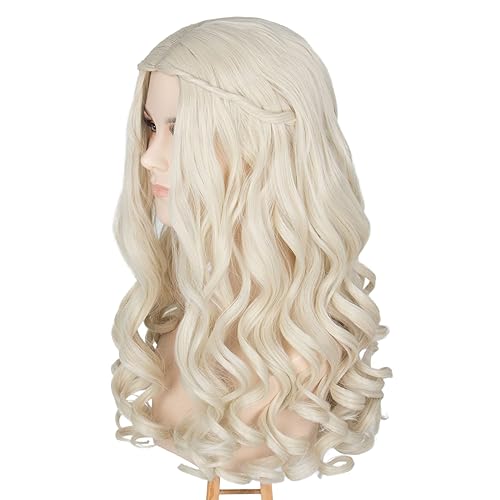 Miniatura 8 de Peluca larga rubia rizada para disfraz de Halloween cosplay para adultos y niños de Miss U Hair