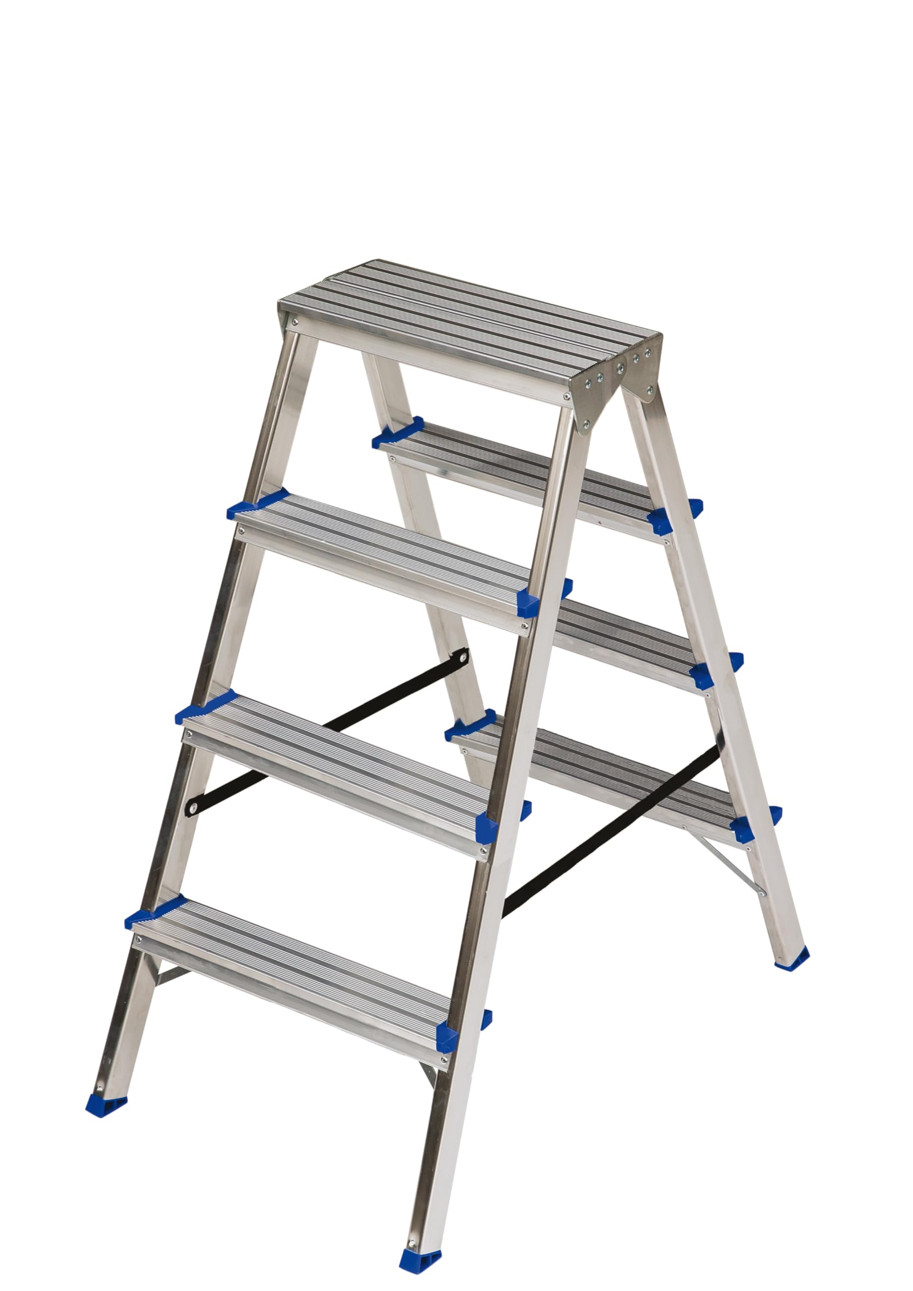 Fortena Haushaltsleiter Doppelleiter 2x4 Stufen Aluminium 150 kg Belastung