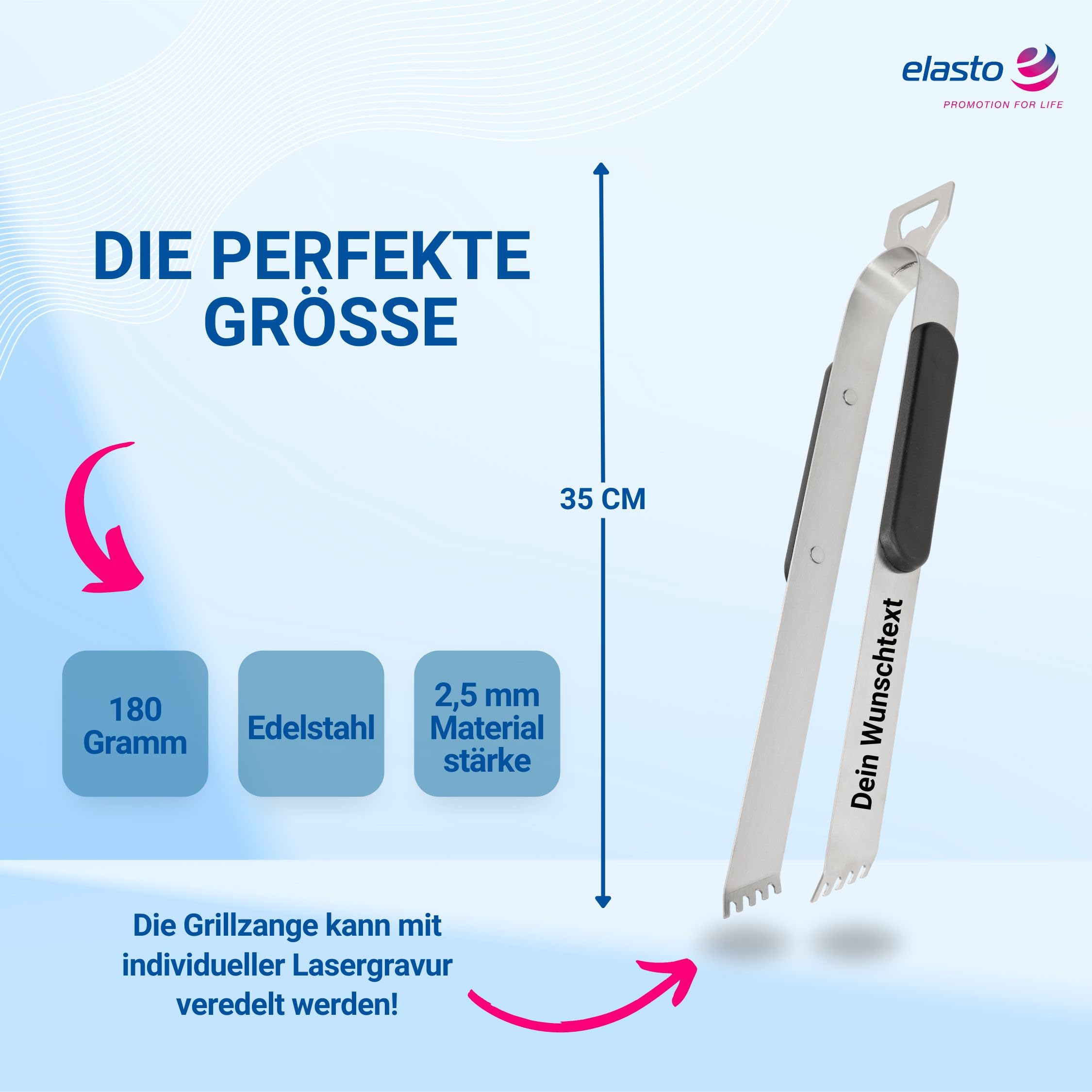 Gepersonaliseerde barbecue-tang van roestvrij staal, cadeau-idee voor Kerstmis, hoogwaardige barbecue-accessoires voor barbecue-professionals, antislip BBQ vleestang om te serveren, kleur: zilver