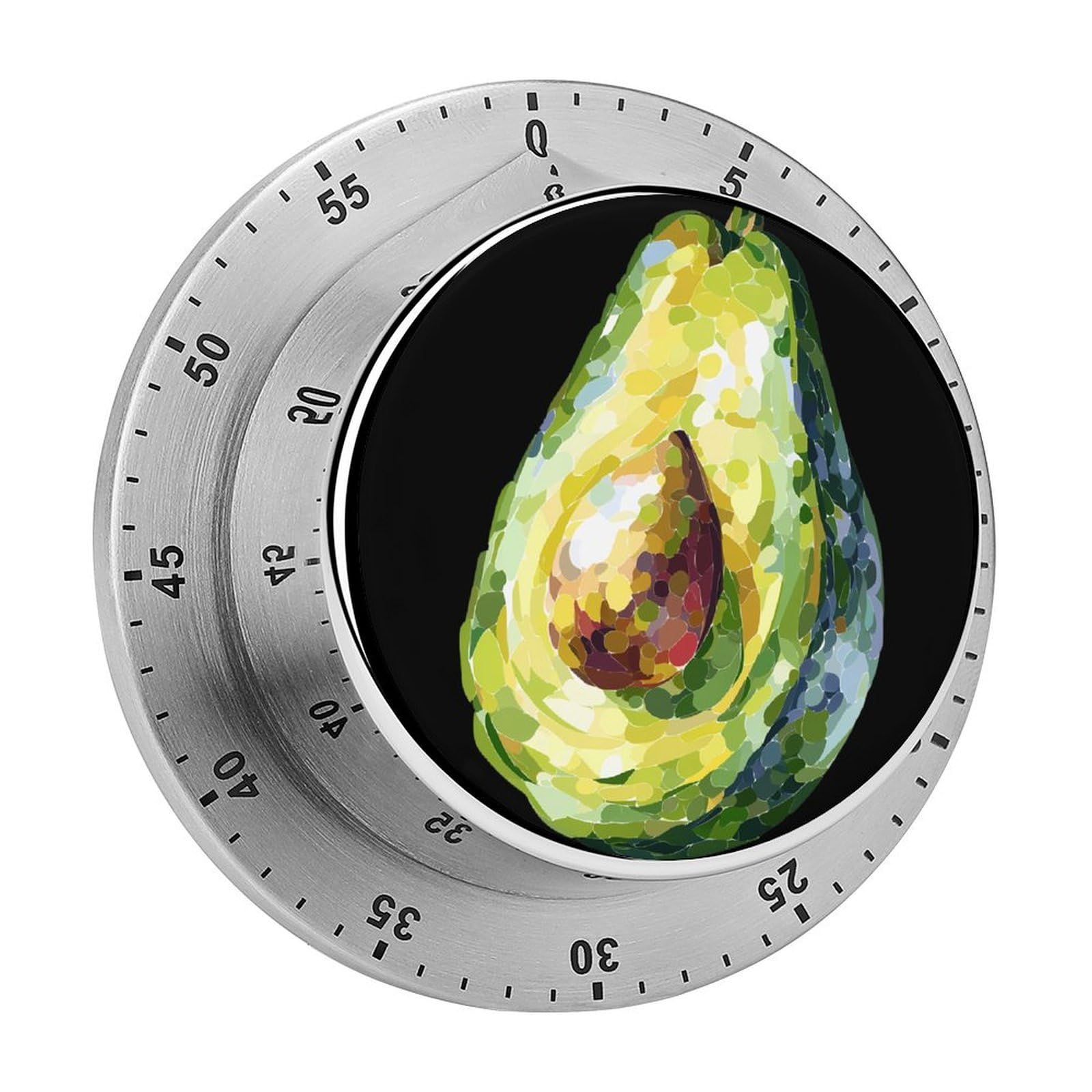 Glitter Avocado Mechanical Timer with Alarm for Kitchen Cooking Productivity Stainless Steel Timers