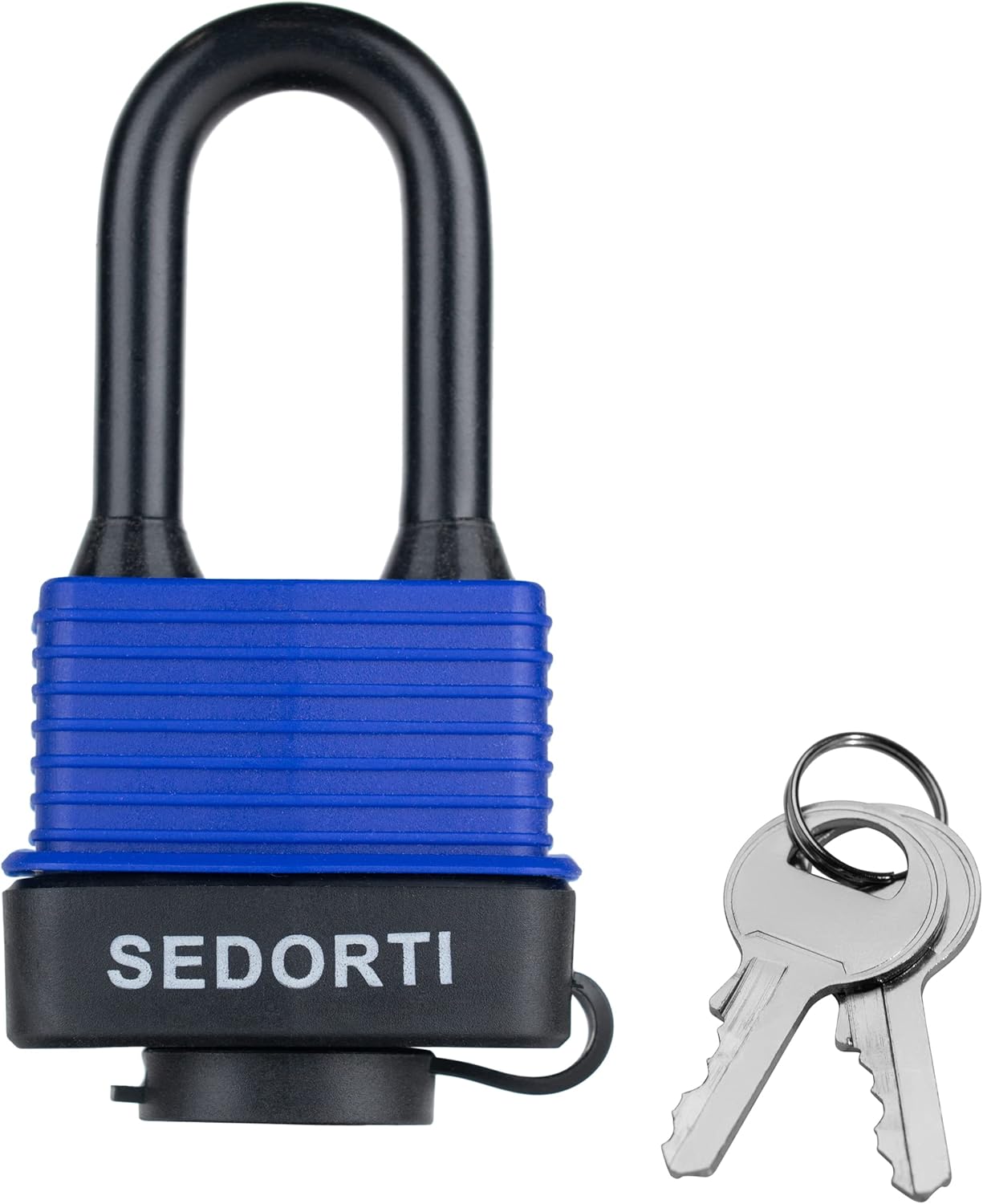 Colored Waterproof Padlocks, Blue-Covered Laminated Steel Lock, Same Color with Same Key, Keyed Alike Outdoor Locks, Can Be Used as Lockout Tagout Lock, Long Padlocks, Pack of 12