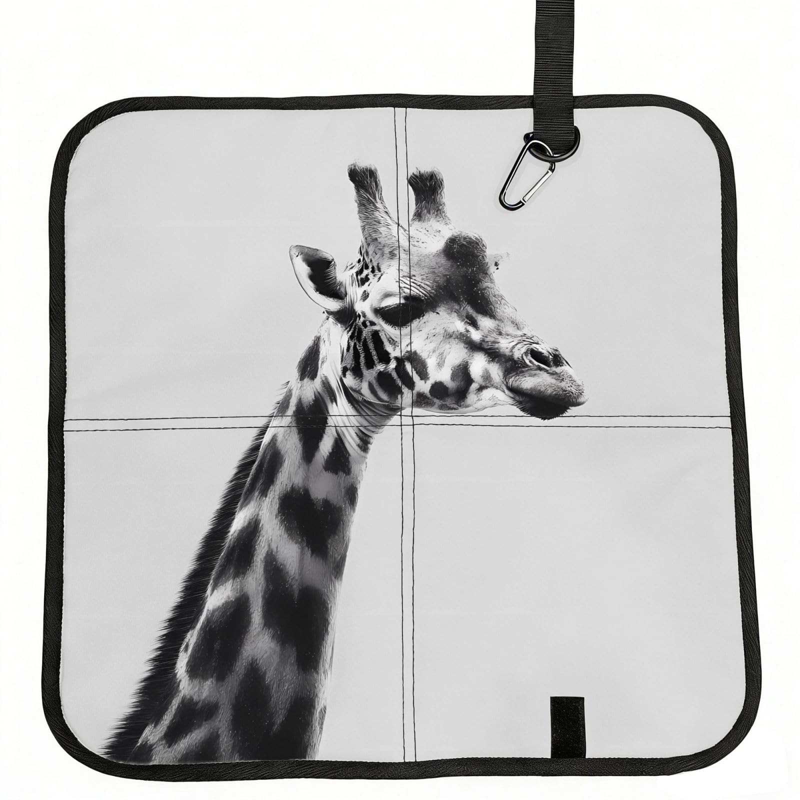 WBQLSL Colorless giraffe Foldable Seat Cushion - Portable Stadium Pad with Carabiner for Camping Hiking Picnic Beach