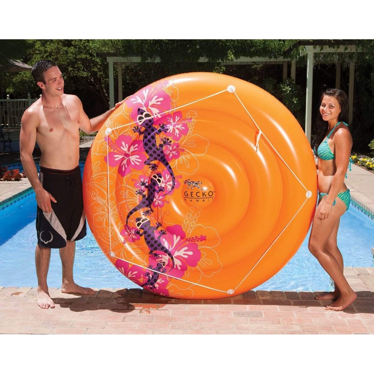 Poolmaster 83673 Gecko Hawaii Swimming Pool Island Float Multi