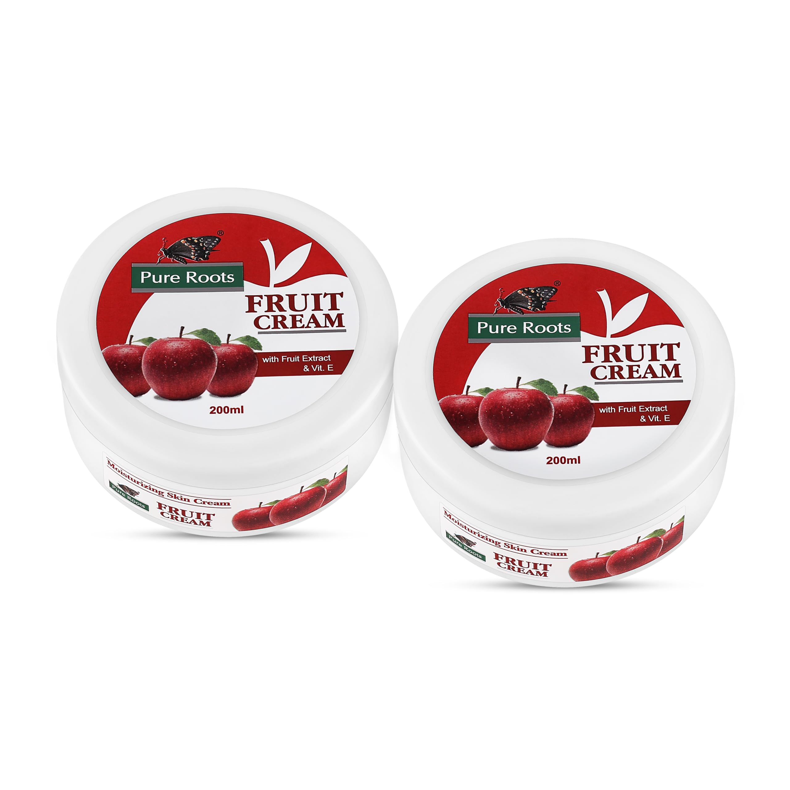 Pure Roots Fruit Cream 200ml - Pack of 2 | Enriched with Fruit Extracts & Vitamin E | Deep Moisturizing Nourishing Cream for Soft, Glowing Skin | Suitable for All Skin Types