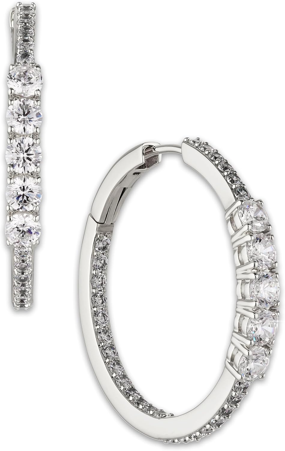 Nadri Hoop Earrings for Women - Cubic Zirconia Cartilage Gold Earrings