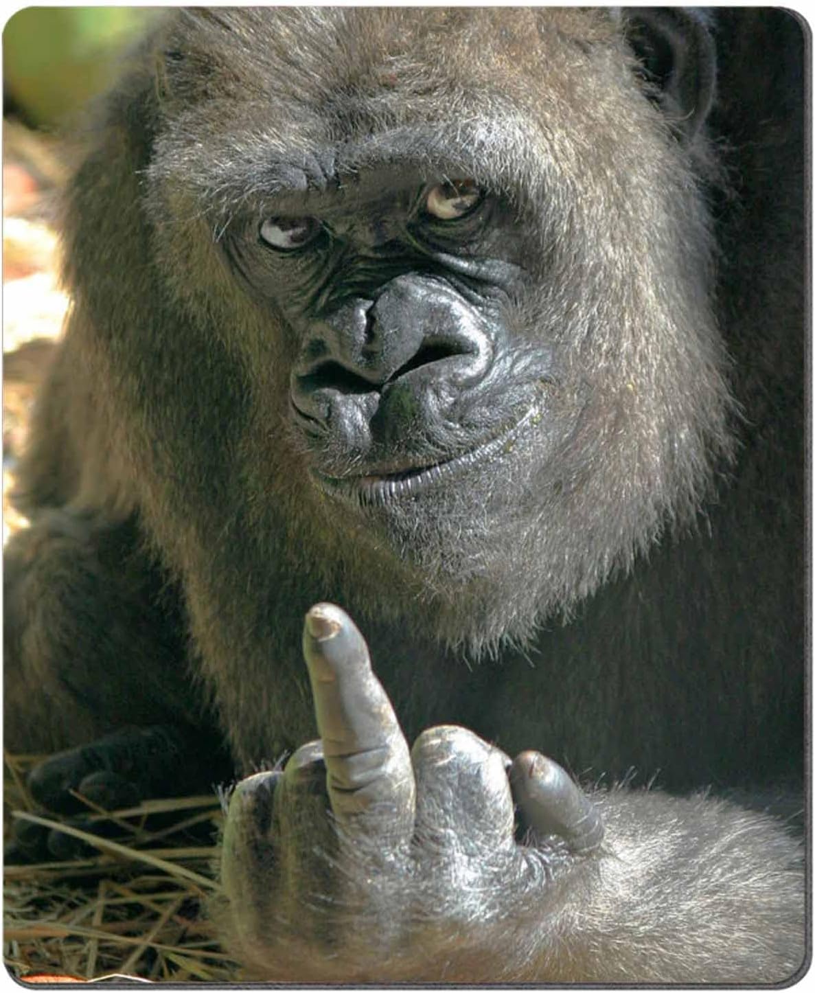 Funny Gorilla Mouse Pad Computer Mouse Mat with Anti-Slip Rubber Base, Easy Gliding, Portable, in a Fresh Modern Design 7.9 x 9.5 in