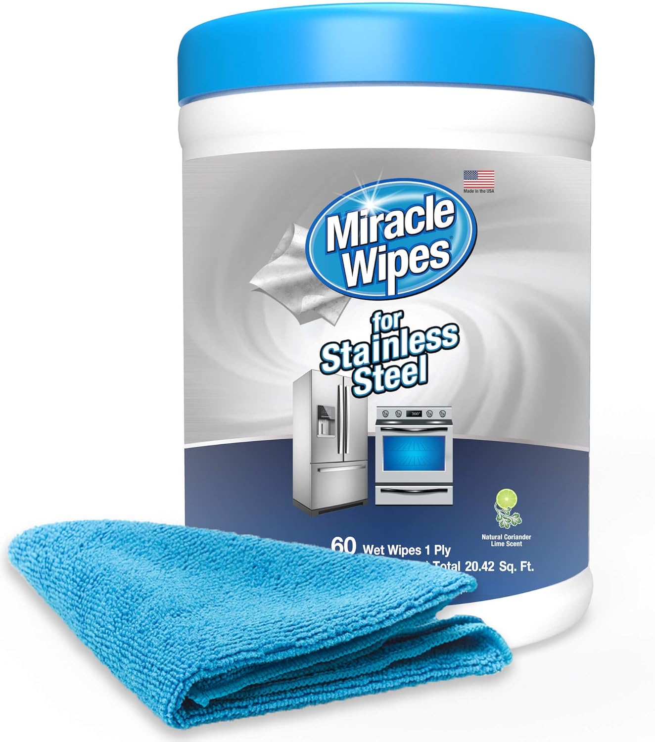 MiracleWipes for Stainless Steel, Cleaner Wipes for Kitchen