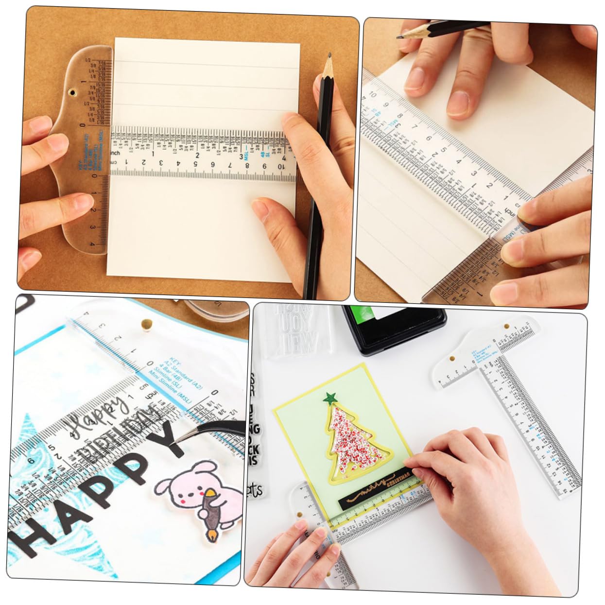 5 Pezzi Righelli A Forma Di T A Squadra, Strumento Di Calibrazione Per Magliette, Righello Da Disegno, Righello A Forma Di T, Trasparente, Da Cucito,