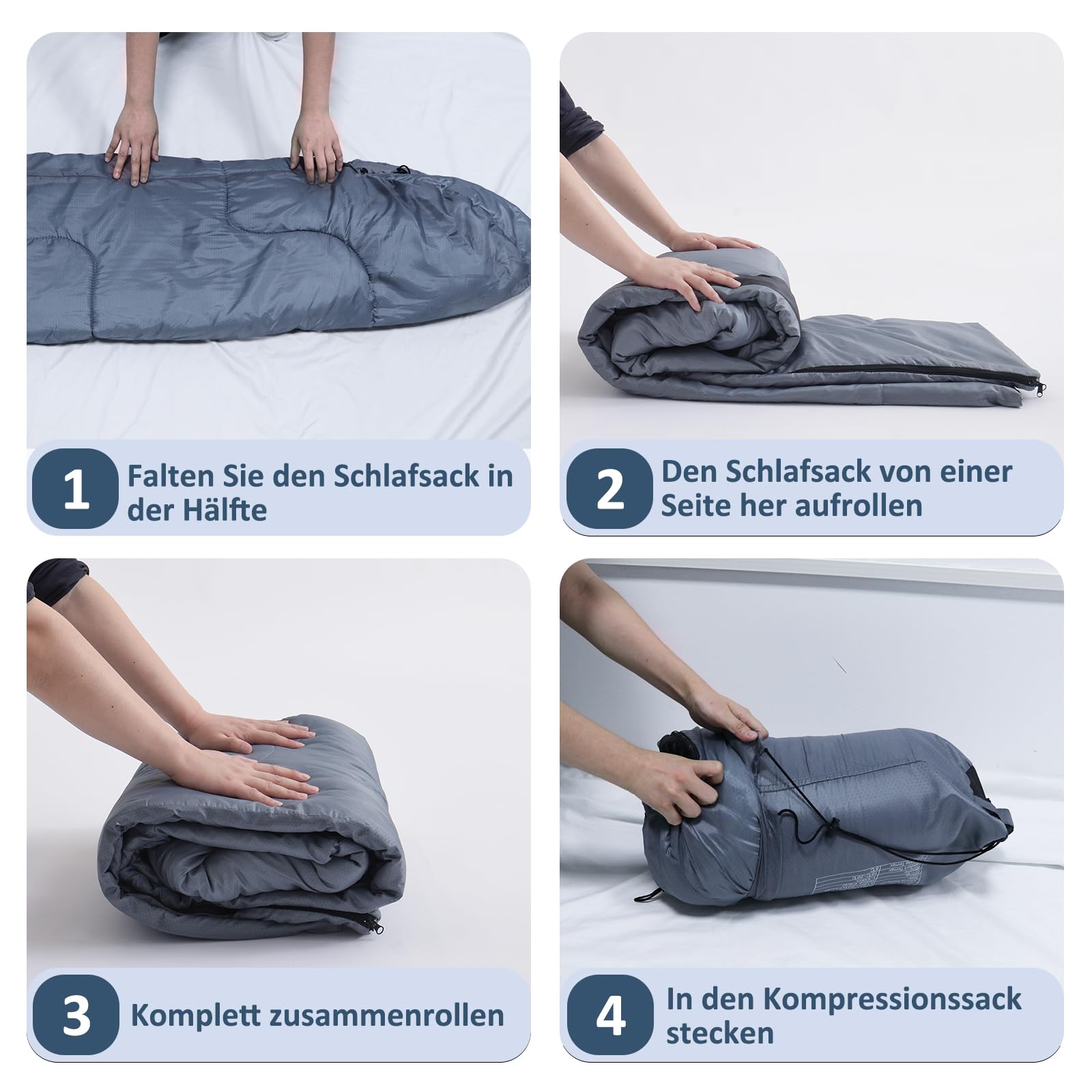 Flanhorest Schlafsack 3 Seasons Lightweight &Waterproof - Camping, Reisen und Outdoor Aktivitäten - für Erwachsene & Kinder