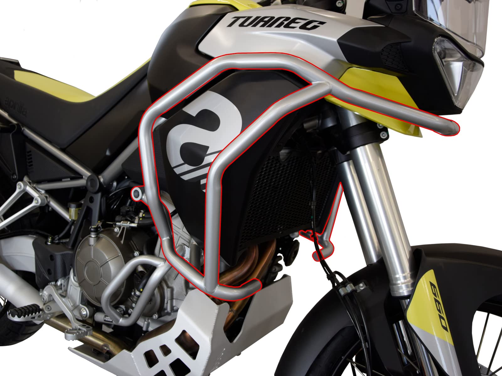 Paramotore HEED per Tuareg 660 - superiore, argento