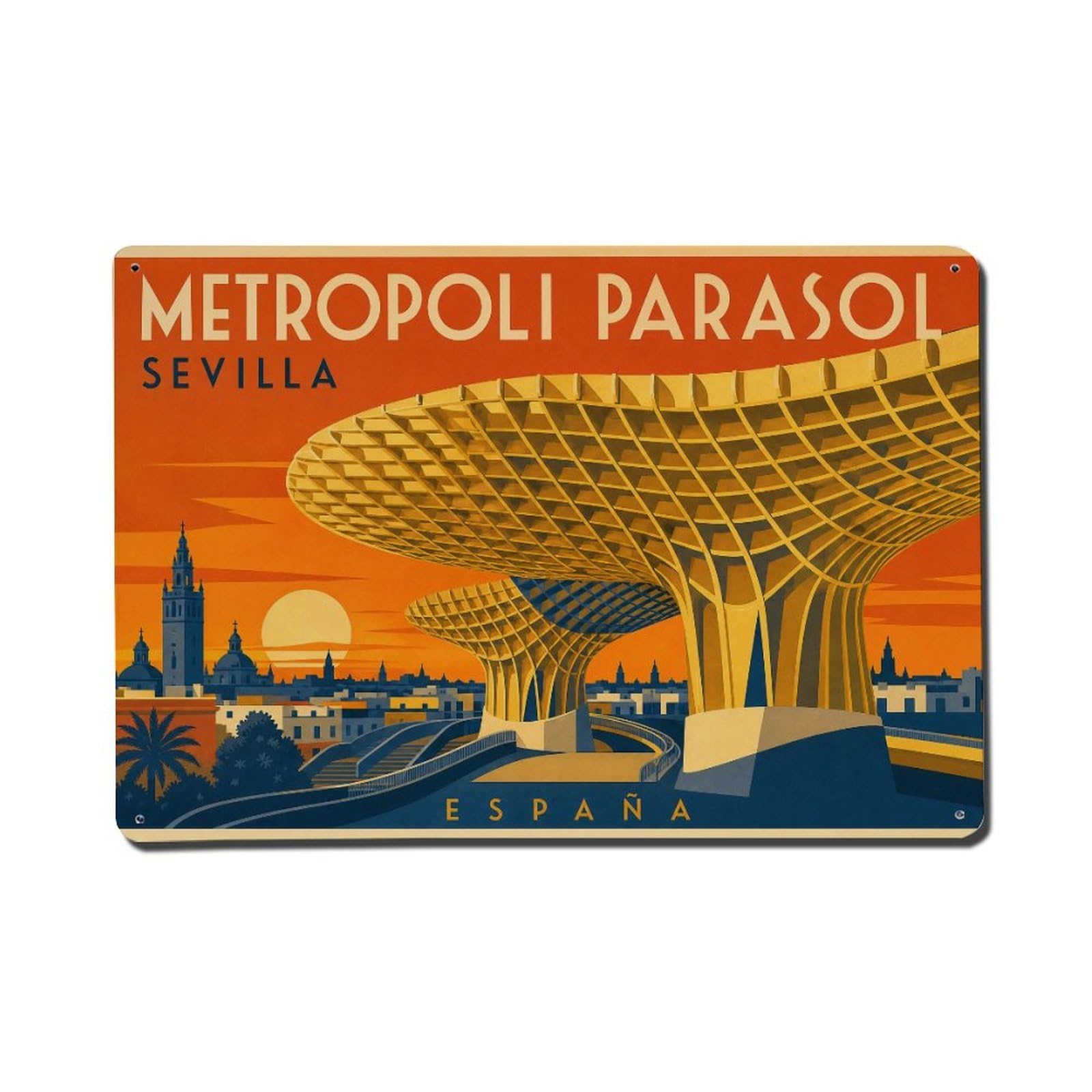 Metal Tin Sign Spain Vintage Travel