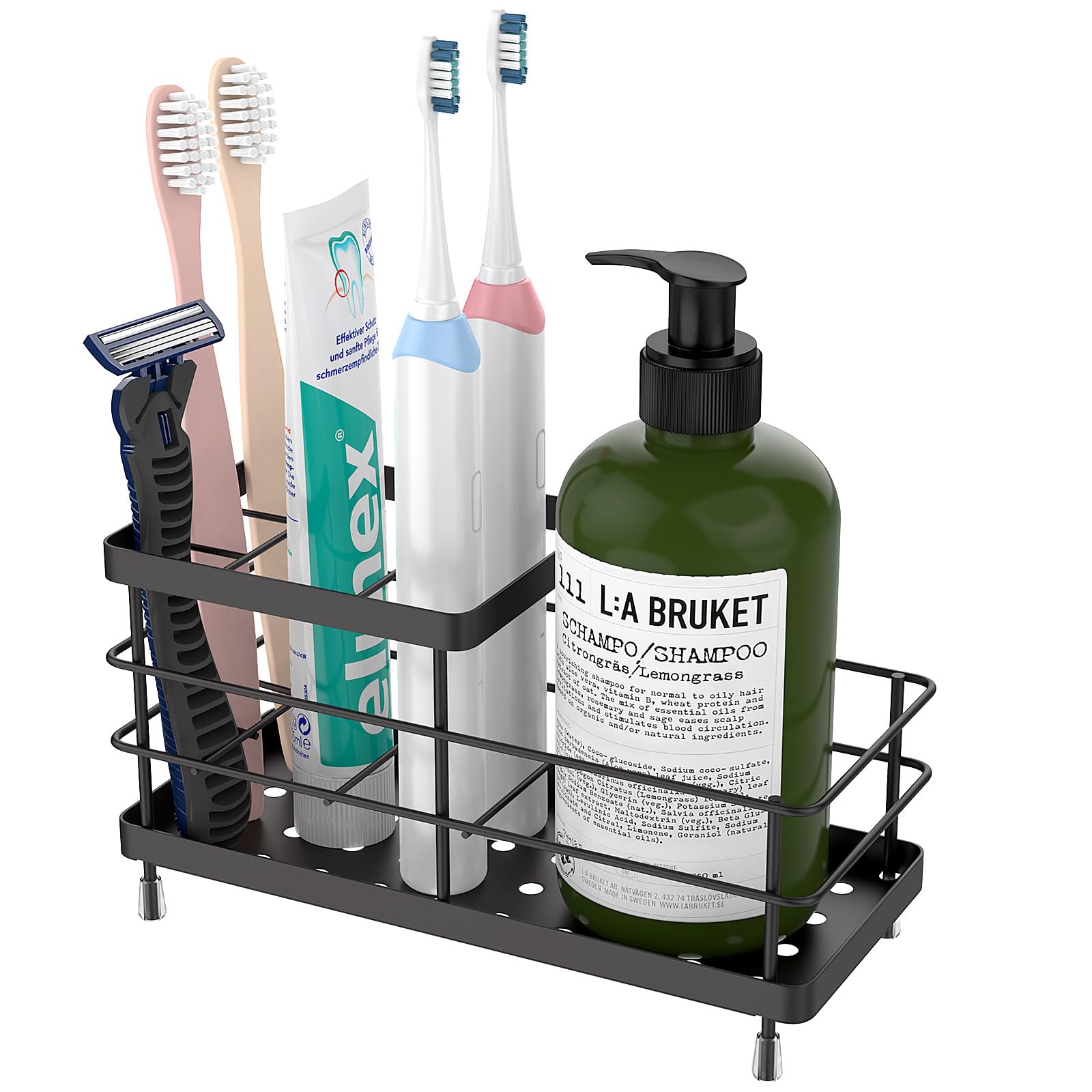 Luxspire Toothbrush Holders, 6 Slots Stainless Steel Tooth Brush Holder with Drainage