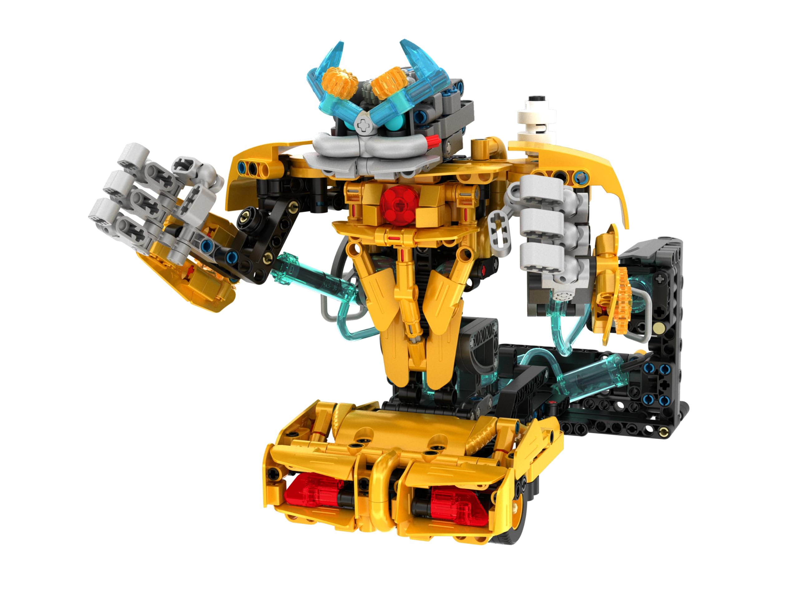 iM.Master - hydrauliczne boty bojowe, żółte - robot bojowy, klocki zaciskowe, 717 części, możliwość łączenia z innym modelem dla 2 graczy, STEM zabawka edukacyjna, model do budowania