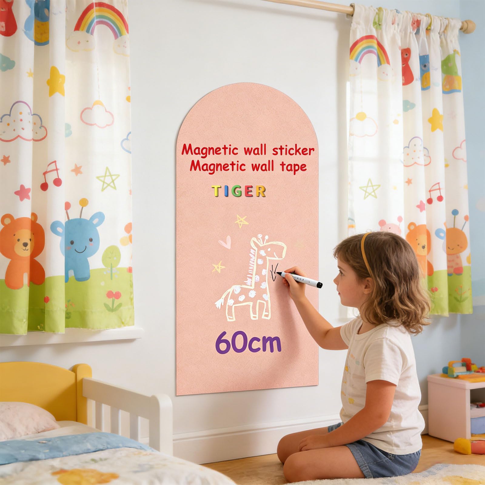 Calcomanía adhesiva para pared, pizarra magnética borrable, tablero de dibujo para niños, para educación en hogar, pegatina de tablero de escritura reciclable