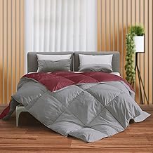 The Sleep Company Reversible Comforter | Wine & Grey | Single Size | 300 TC Cotton | 200 GSM Virgin Microfiber Filling | AC Comforter | All Season Quilted Comforter