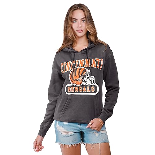 Women's NFL Official Distressed Graphic Super Soft Hoodie Pullover Sweatshirt