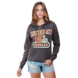 Ultra Game NFL Official Women\'s Super Soft Hoodie Pullover Sweatshirt, Cincinnati Bengals, Team Color, Large