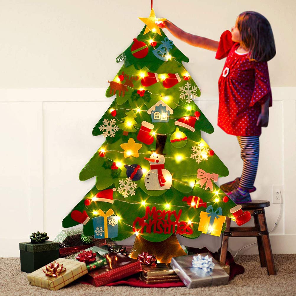 Sapin De Noël Mural En Feutre DIY Avec Lumières Pour Enfants - Arc-en-Ciel, Activité Créative