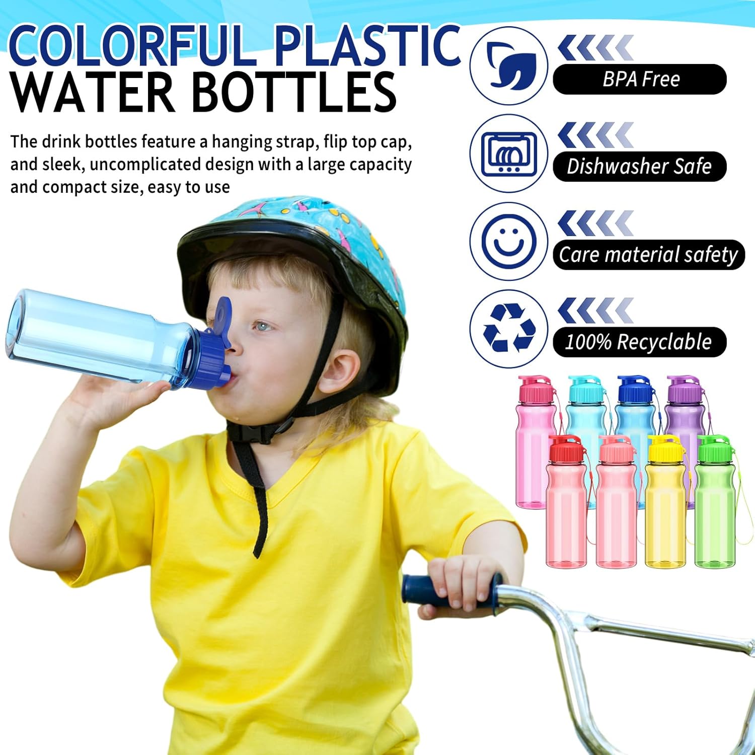 Water Bottles Bulk End of the Year Gifts for Students 18 oz Portable Sports Water Bottle Summer Graduation Student Gifts from Teacher for Kids School Classroom Prizes Goodie Bag (24) - Image 4