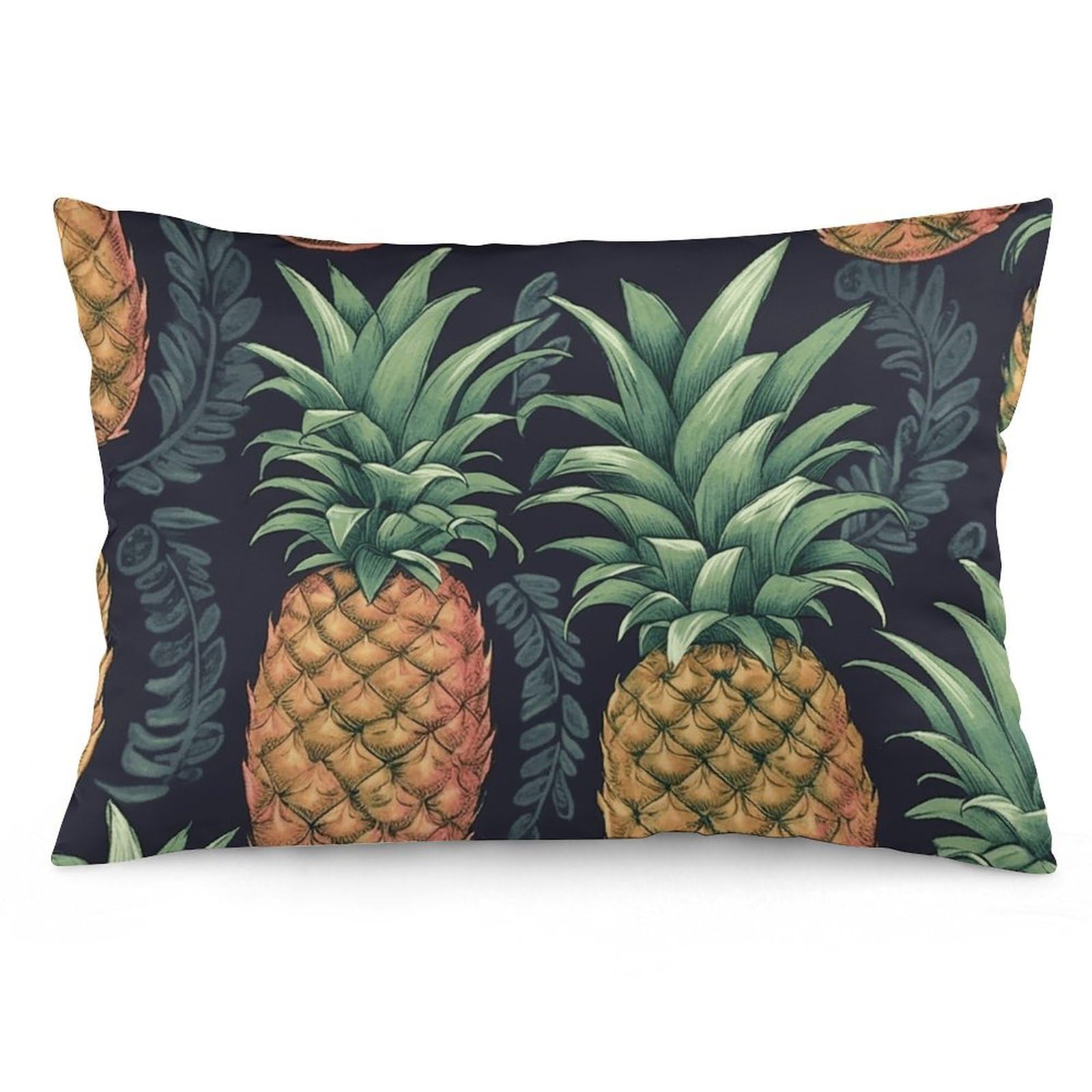 2 Pack Pillow Cases for Hair and Skin, Soft Breathable Pillow Case Covers with Hidden Zipper, Pineapple Pillowcase 20"x30" Pillow Covers for Sleeping Gift