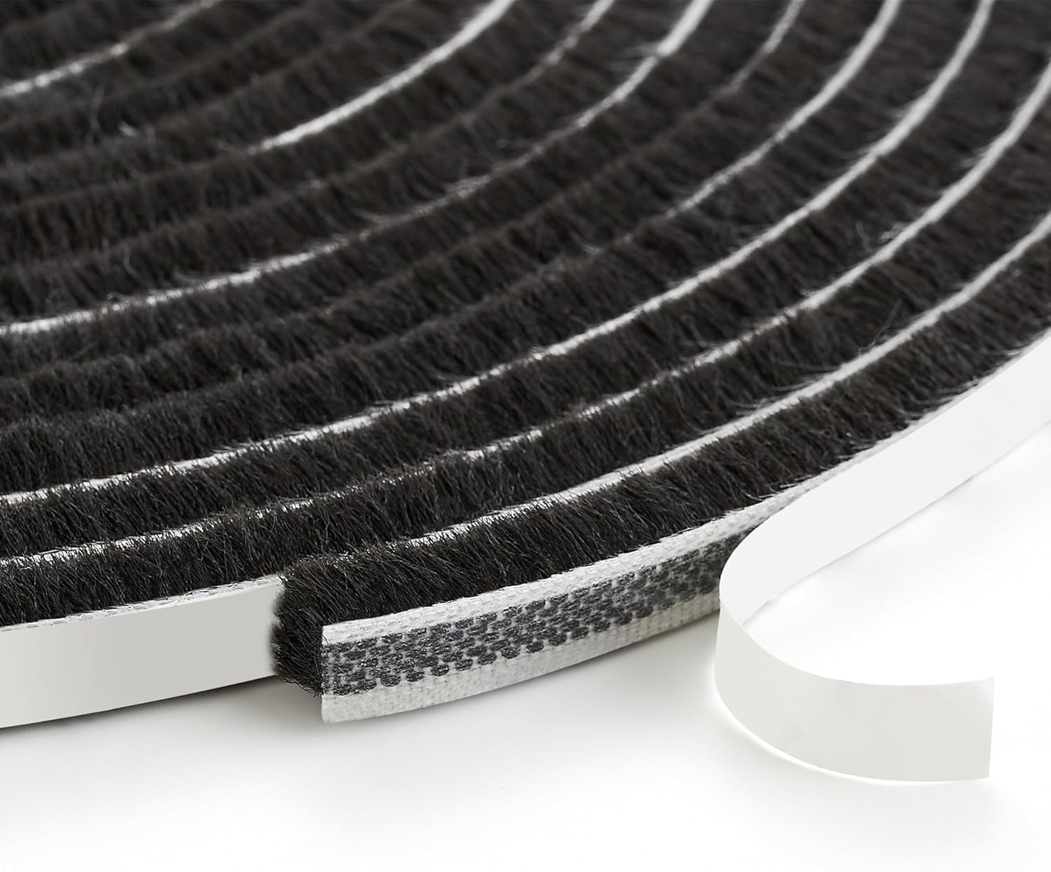 Zophen Black 5M Window Seal Strip, Sliding Door Weather Stripping, Pile Self Adhesive Window Weather Stripping,Door Noise Blocker (, 9Mmx9mmx5m)