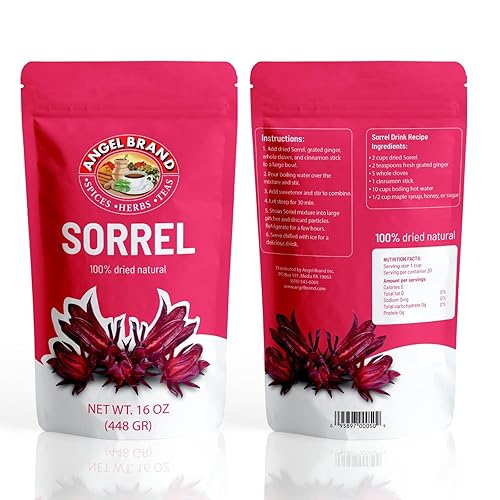 Vista 15 de Bolsa de 1.5 libras de flores secas de hibisco de acera de marca Angel - Descubre el rico sabor y aroma de delicias saludables con té de hibisco