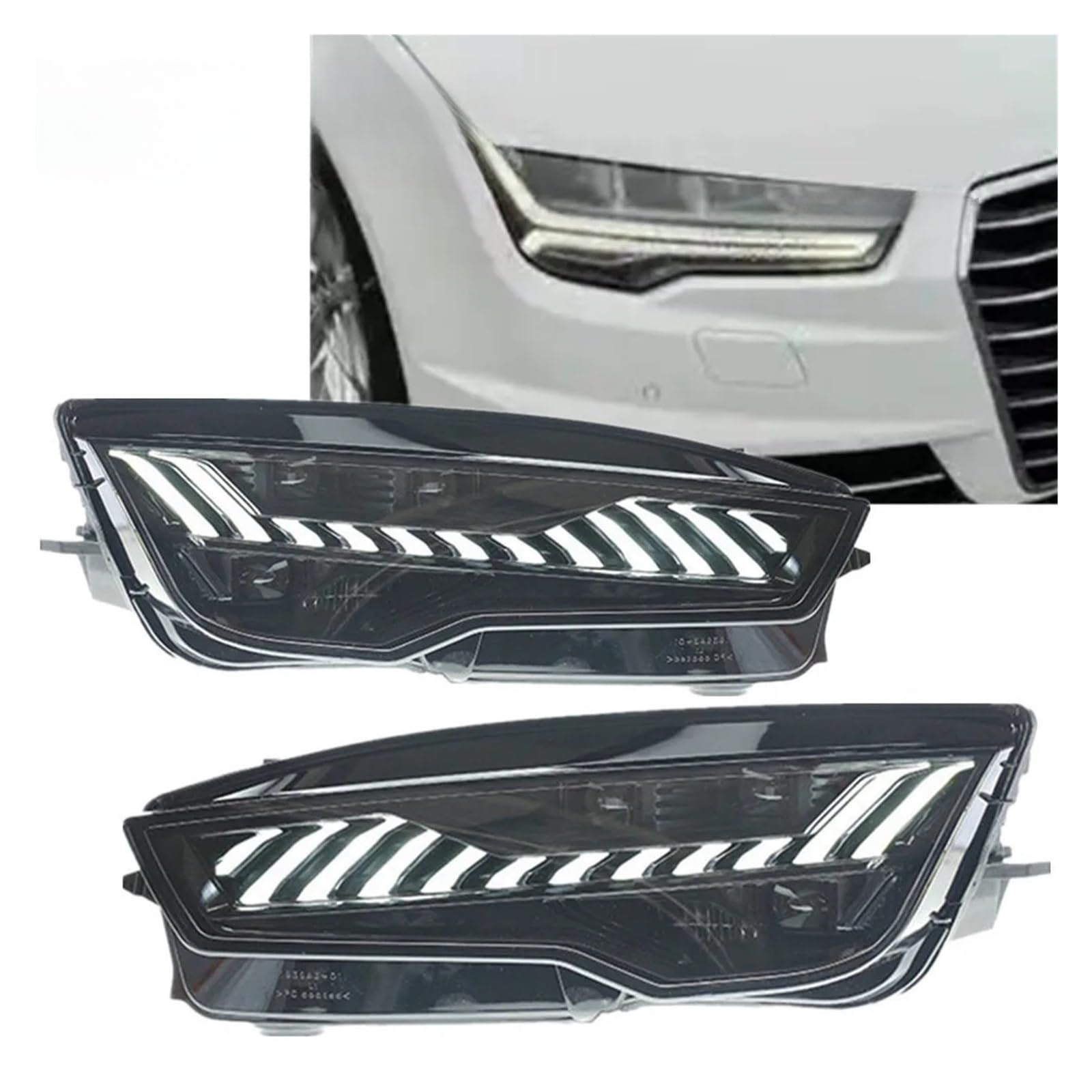 Luci Anteriori per Auto per Audi A7 Gruppo fari 2011-2018 Stile RS7 aggiornato Luci diurne a LED con indicatori di direzione dinamici (- Anno)
