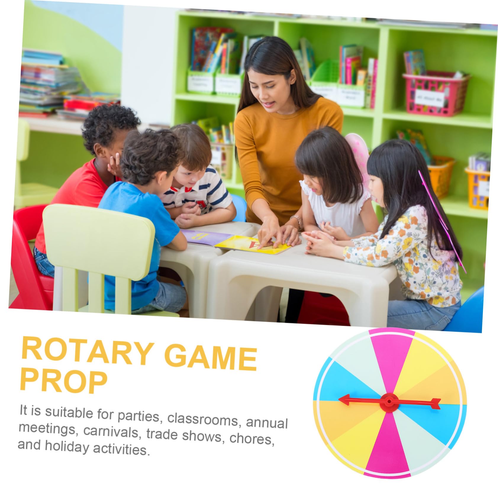 Cabilock Rotating Wheel Game Prop Party Prize Wheel for Game Show and Fortune Telling