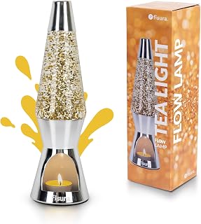 Fisura - Magma lamp with Candle for Adults Without Electricity. Candle lamp, Friendly with the Nature Lamps. Original Gift. 11.4 in x 3.3 in (Candles not Included) (Glitter)