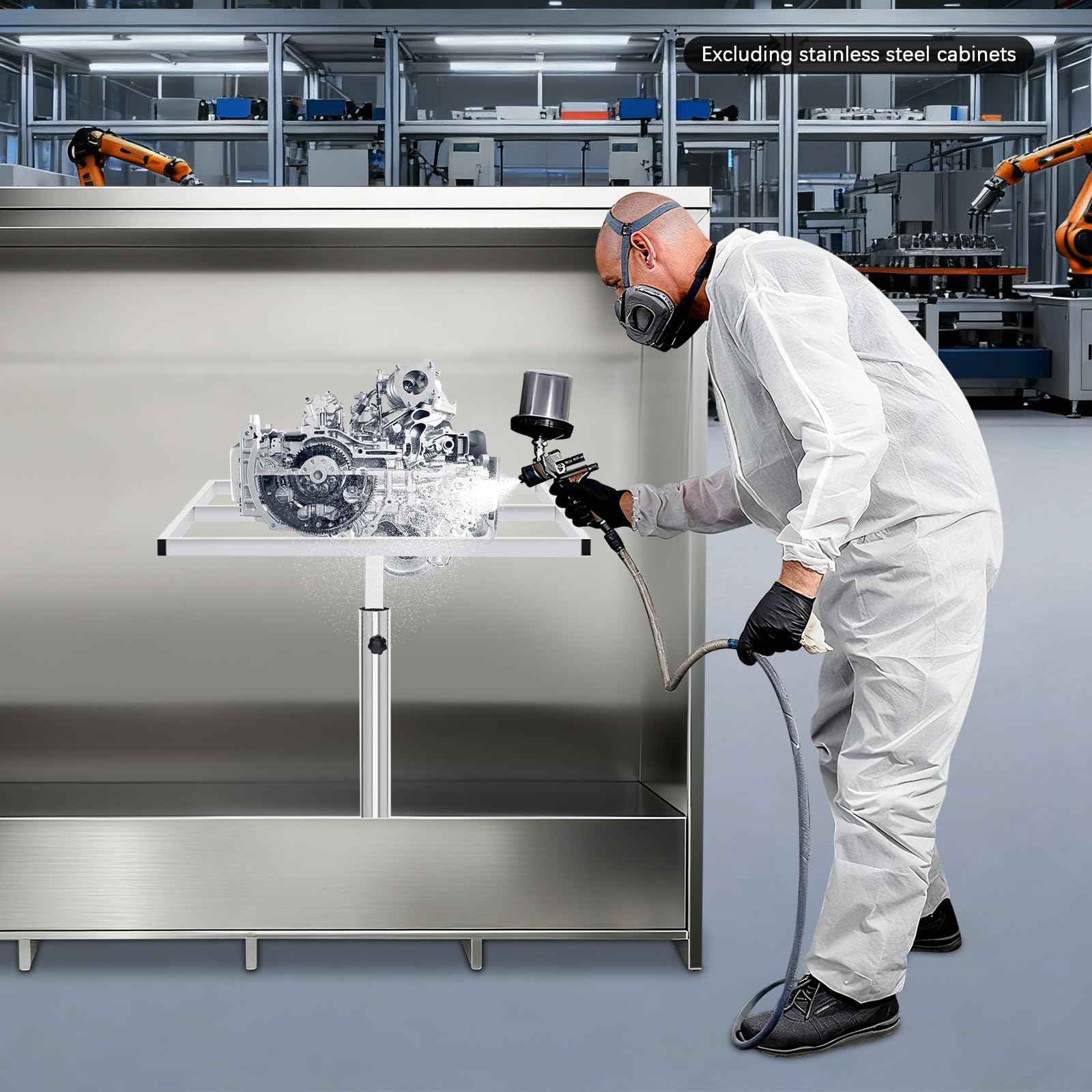 360° Drehteller Lackierständer Höhenverstellbar Edelstahl 60cm | Plattform Ständer