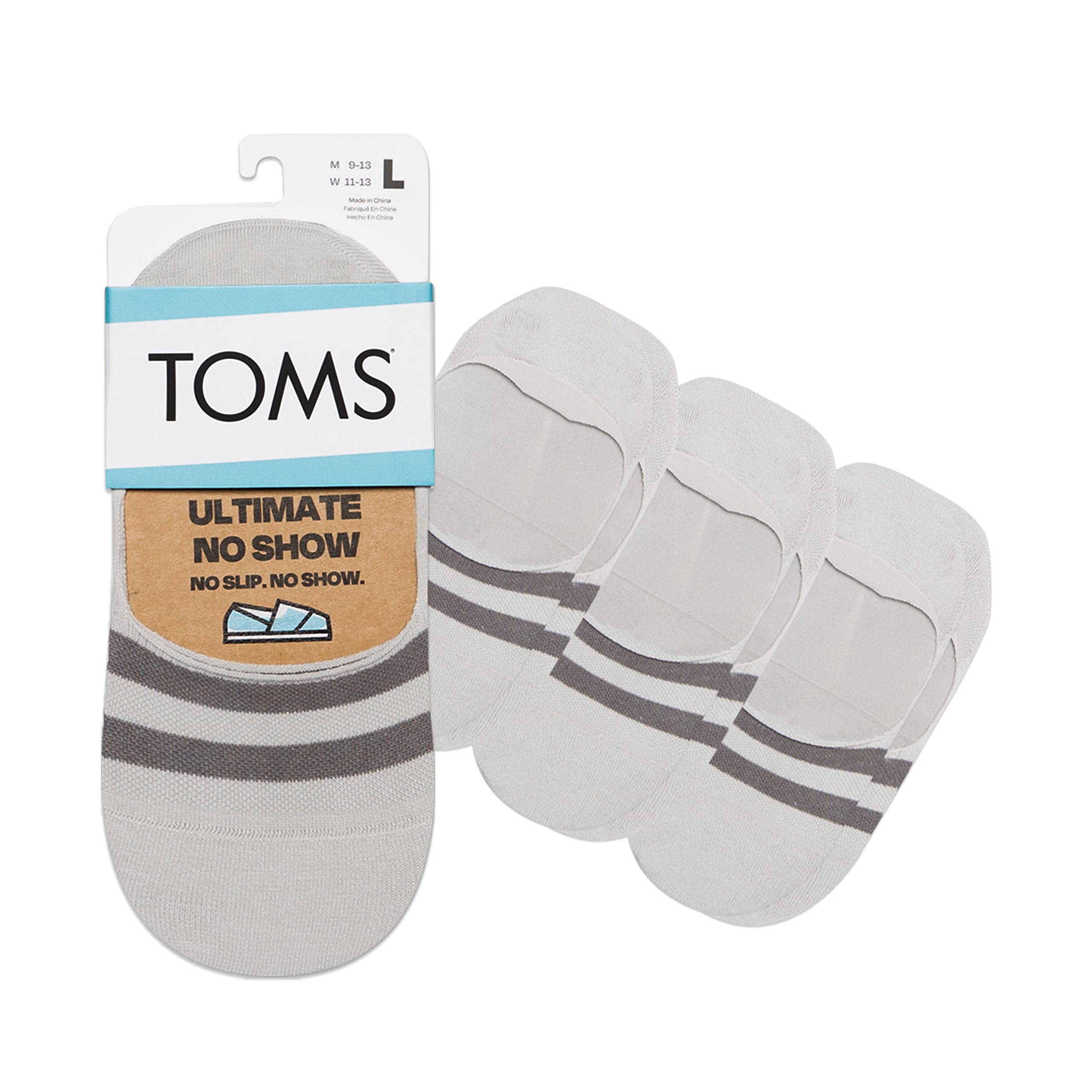 TOMS Calcetines invisibles, antideslizantes, corte bajo, invisibles, un solo par