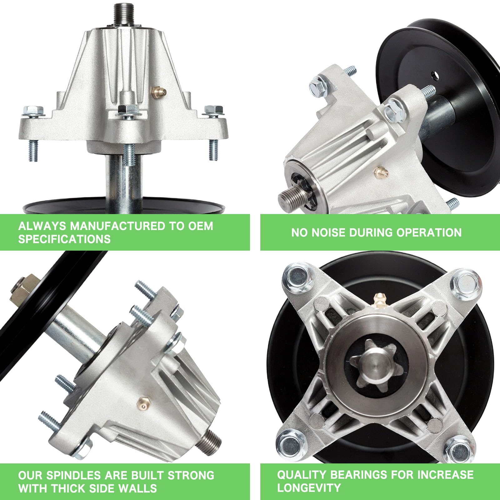 Cortacésped Para Cub Cad Et MT D 918-06991 618-06991 Conjunto De Husillo Cubierta La Mayoría 42 Pulgadas Con Perno Roscado Polea Y Accesorio Zerk (paquete 2