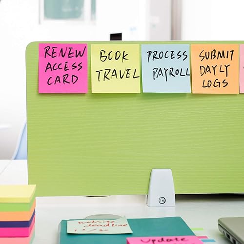 Miniatura 5 de ZCZN - Paquete de 24 notas adhesivas de 3 x 3 pulgadas, 2400 hojas, 6 blocs de notas autoadhesivas de colores brillantes, fáciles de publicar para