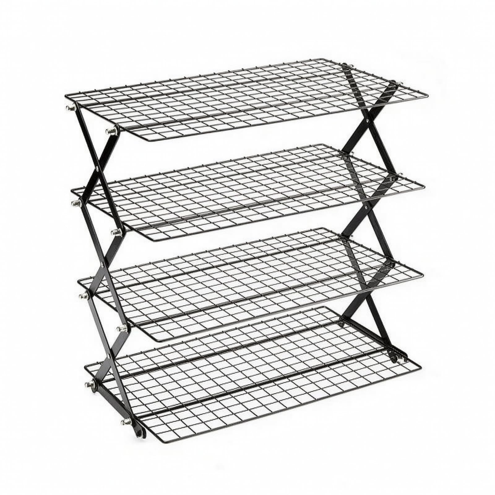 F Fityle Rejilla Enfriamiento Metálica | Ahorra Espacio, Compacta, Rejilla para Repostería, Cocina, 4 Niveles