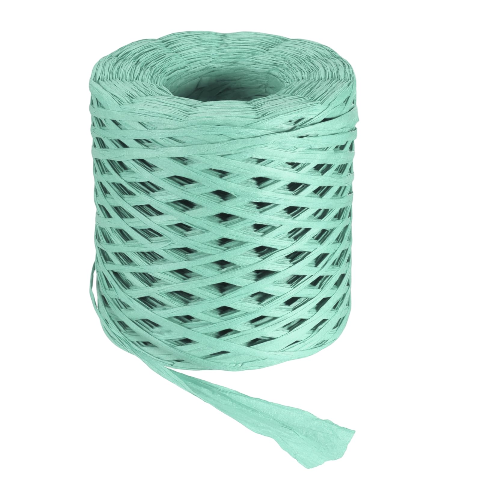 sourcing map Light Green Raffia Ribbon, 219 Yard Natural Raffia Paper String 4mm Wide Packing Paper Twine Rope for Gift Wrapping DIY Crafts Crocheting Knitting Holiday Decoration