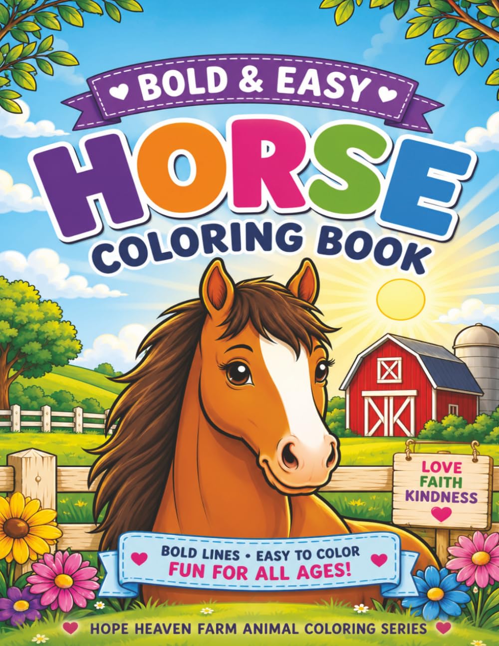 Bold & Easy Horse Coloring Book for Beginners: Simple and Relaxing Horse Designs with Bold Lines for Stress Relief, Creativity, and Easy Coloring for Teens, Adults, and Seniors