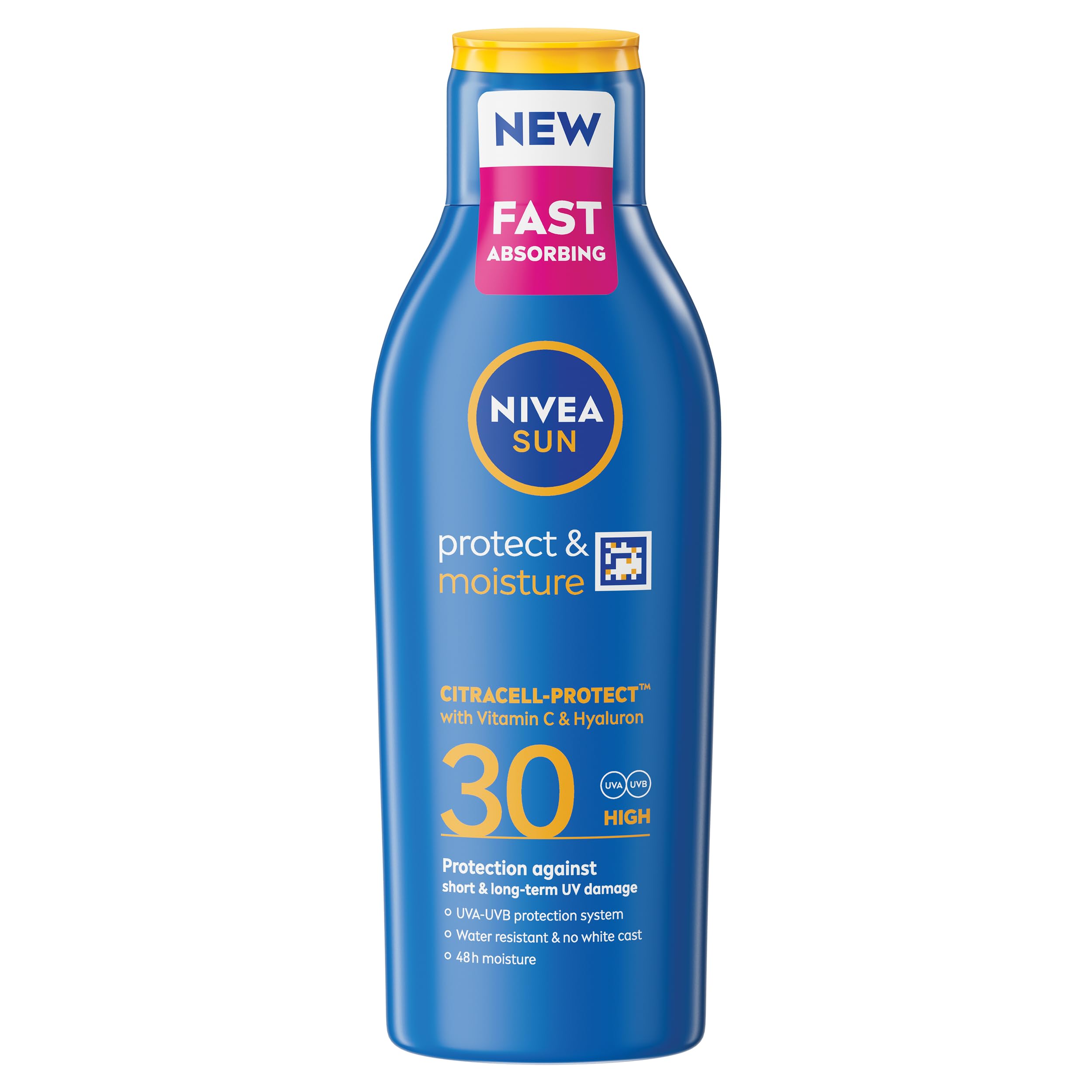 Nivea Sun Protect & Moisture Sun Cream Lotion Spf 30 (400 Ml), Sun Lotion With Vitamin C And Hyaluron, Provides 48H Moisture And Immediate Uva & Uvb