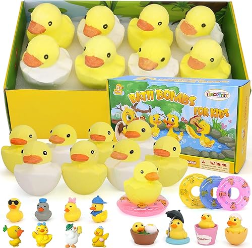 Set de regalo de bomba de baño con juguetes dentro de bombas de baño orgánicas para niños, bolas gaseosas hechas a mano seguras para niños, regalo