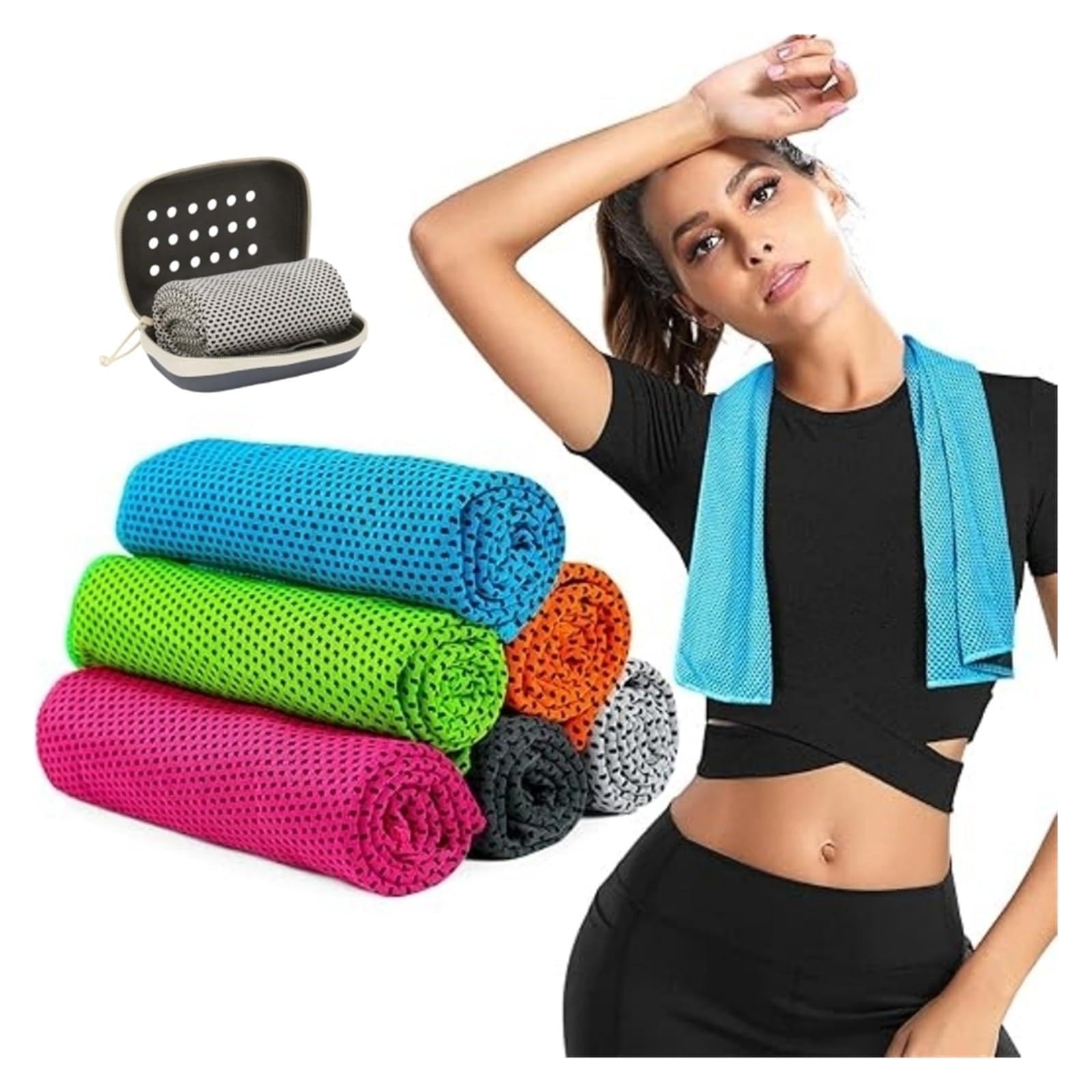 Cooling towel Cooling Towel Soft Breathable Chilly Sweat Absorption(GRAY)