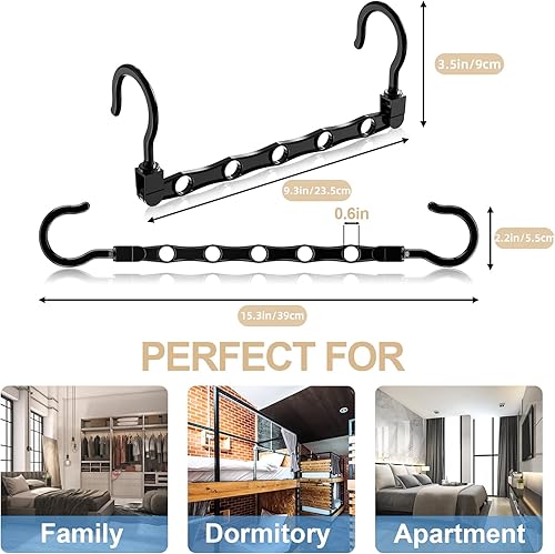 Miniatura 2 de Paquete de 24 perchas mágicas que ahorran espacio para armario+100 ganchos para colgar ropa