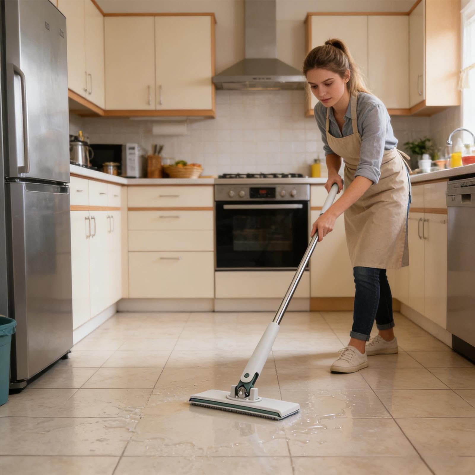 Morsetto per la pulizia con 4 panni, strumento per piastrelle, legno, pavimento, soffitto, battiscopa