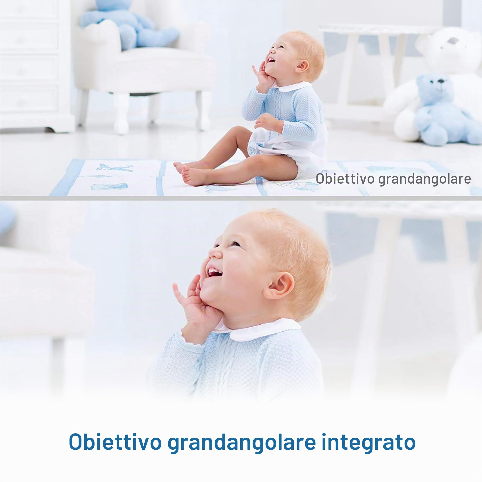 VTech Baby Monitor WiFi intelligente VM901, display 720p da 5 pollici, videocamera 1080p, visione notturna HD, zoom pan-inclinato completamente a distanza, conversazione a due vie