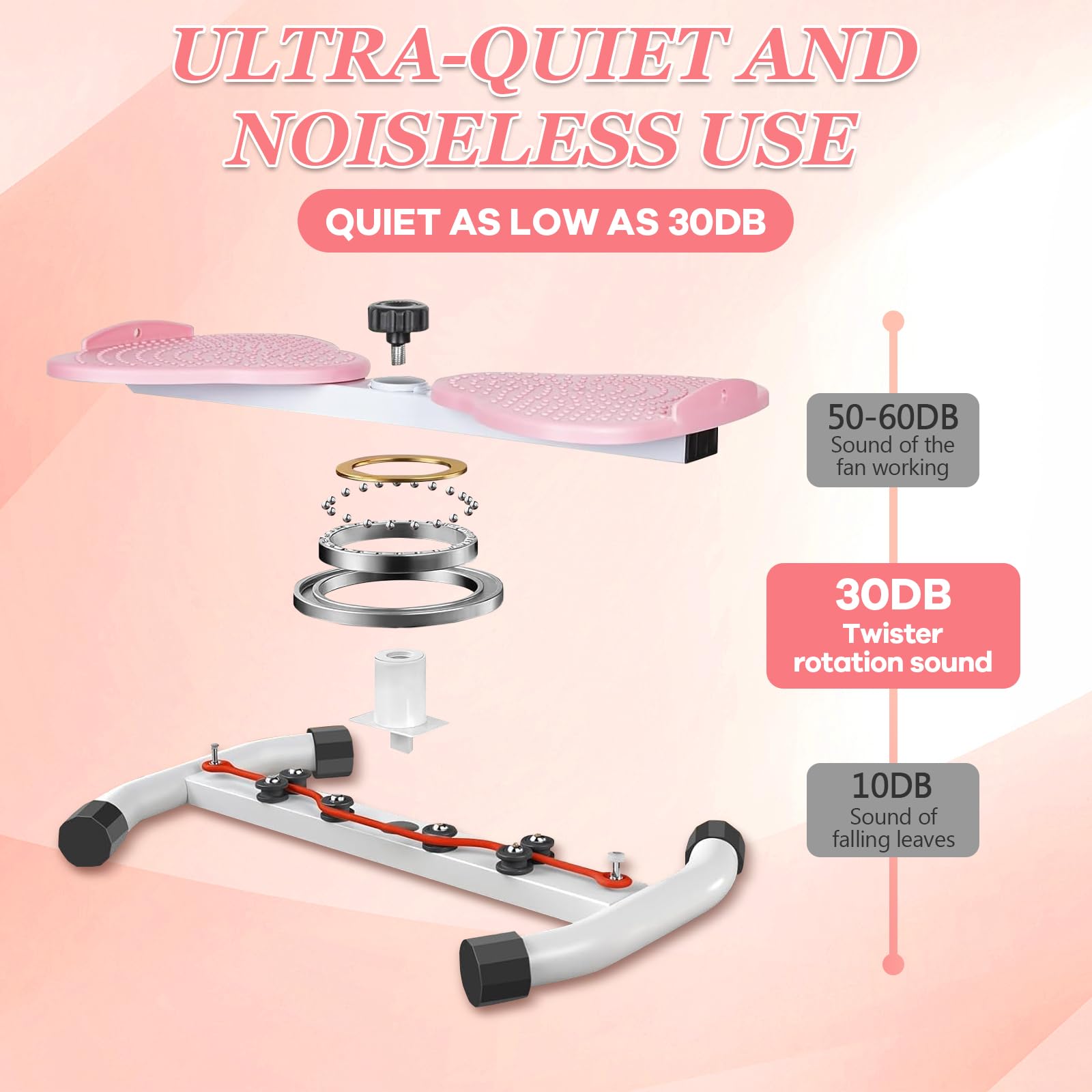 Twist Disque de Taille avec Corde de Traction, Disque de Torsion Fitness pour les Femmes Appareil Taille, Exercices pour les Hanches Abdominaux Entraîneur pour Entraînement à Domicile