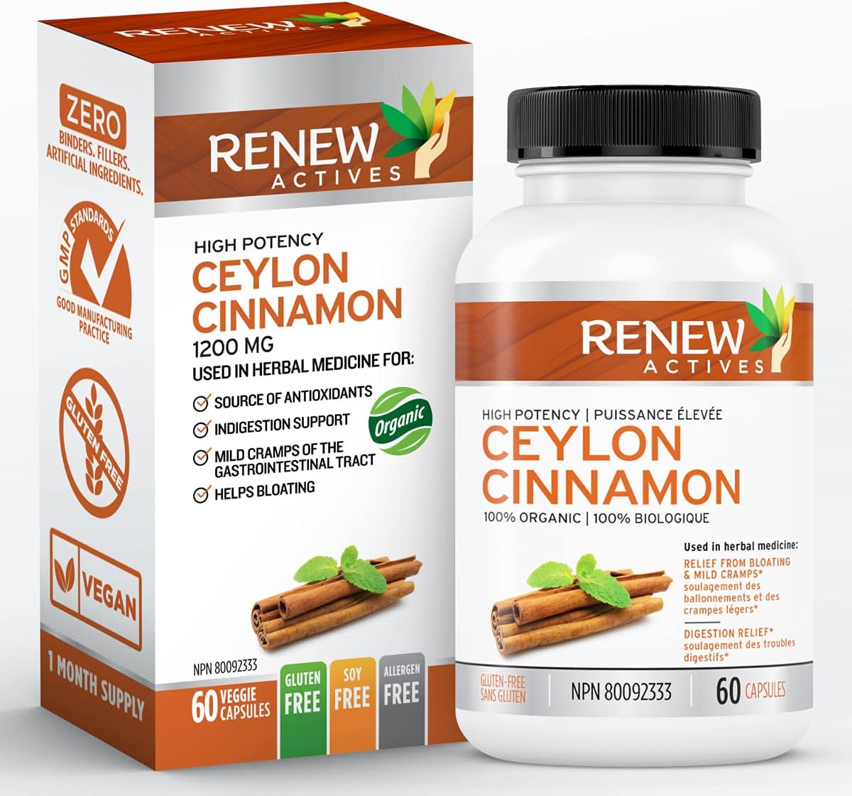 Organic Ceylon Cinnamon Supplement Capsules All Natural