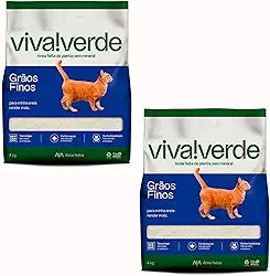 Kit 2 Areia Higiênica Biodegradável Limpeza Plena Viva Verde 4 kg