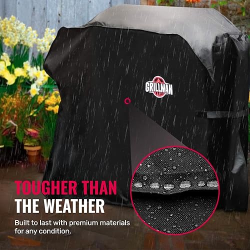 Miniatura 5 de Grillman - Funda para parrilla exterior, resistente e impermeable para barbacoa, a prueba de rasgaduras y resistente al viento, grande para parrilla